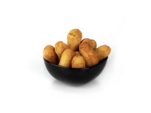 CROCCHETTA DI PATATE 2.5kg. To be consumed after cooking: fry the product (still frozen) with oil at a temperature of about 180 °C until the complete browning of the external part of the product is obtained.