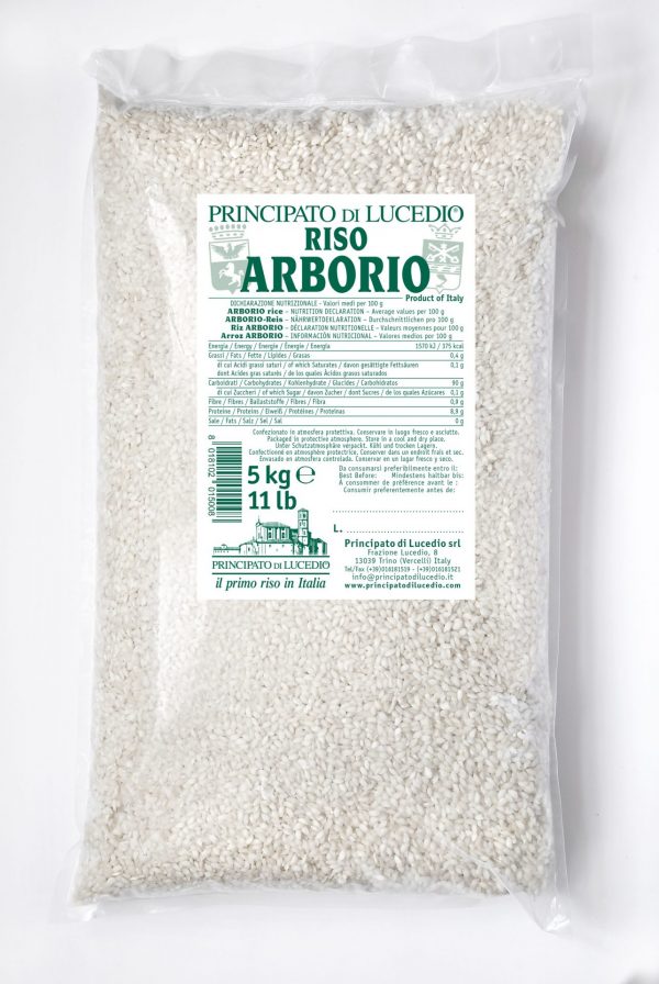 PRINCIPATO DI LUCEDIO RISO ARBORIO 2x5Kg. It is a group “long A” Japonica type rice. It is famous for being the variety that rivals Carnaroli rice