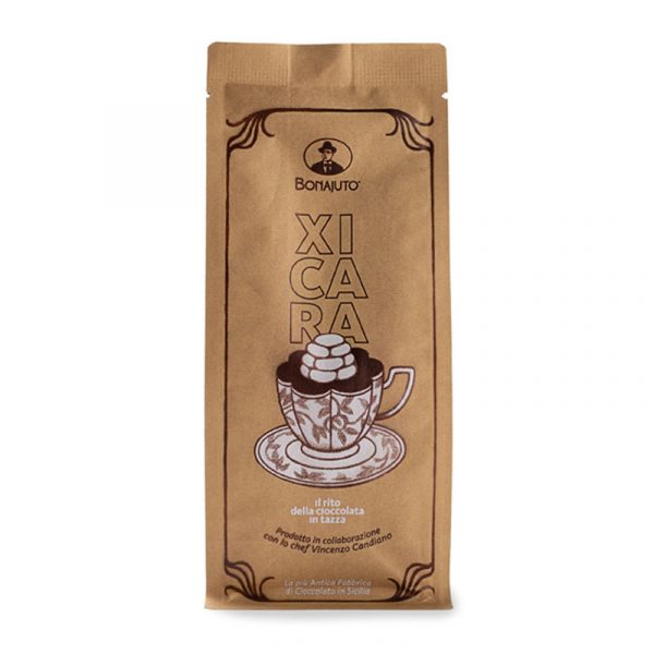 BONAJUTO XICARA HOT CHOCOLATE 12x240g. Xicara is a preparation for chocolate in a cup to be dissolved in water according to the traditional recipe.