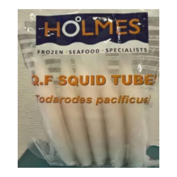 HOLMES U5 SQUID TUBE 10x600g. I.Q.F cleaned squid tube.