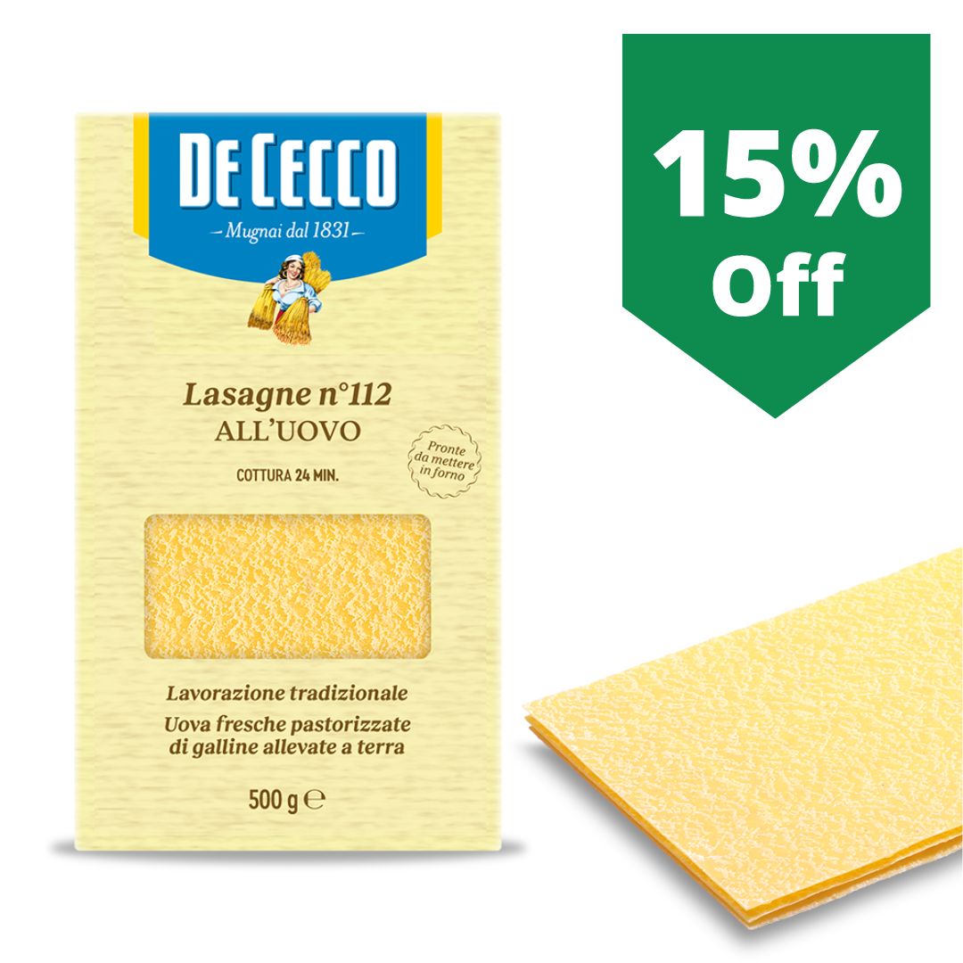 DE CECCO LASAGNE UOVO 12x500g - Cibosano