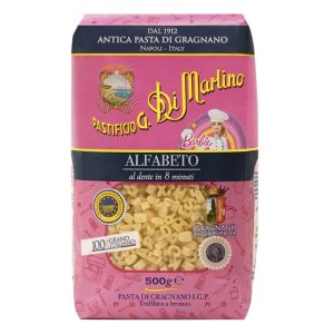 DI MARTINO BARBIE ALFABETO 12x500g. The pasta shape most loved by children is the Barbie Alfabeto, created by the Di Martino family in collaboration with the most loved doll brand.