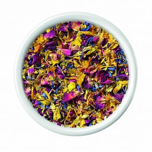 DEMETRA FLOWERS MIX DECORATION 25g TUB. A mix of dried multicoloured flower petals with a light aromatic fragrance and flavour. Ready-to-use, it is suitable for garnishing salads, spicy dishes and desserts.