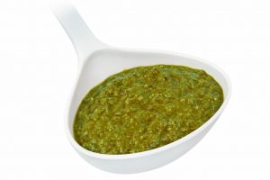 DEMETRA PESTO GENOVESE 700g POUCH. Pesto made with fresh basil, Grana Padano, pecorino, walnuts, pine nuts and olive oil. The classic sauce for trenette, trofie and other types of pasta. Excellent stirred into minestrone.