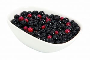 DEMETRA MIXED BERRIES IN SYRUP 580g JAR. Selected wild bilberries, blackberries and blackcurrants mixed and preserved in their natural juice with added sugar.