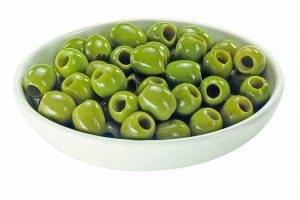 DEMETRA PITTED GREEN OLIVES 2.5kg TIN. Small green olives, graded, pitted and preserved in lightly salted water. Ideal in cocktails, tomato sauces, pizzas and salads.