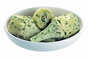 DEMETRA WHOLE SAUTEED ARTICHOKE W/STEM 2.4kg. Whole artichokes from Puglia, complete with stems, carefully selected and cooked in oil with fresh herbs and spices. Excellent as an antipasto and in mixed salads, pizza toppings and any savoury garnish or stuffing.