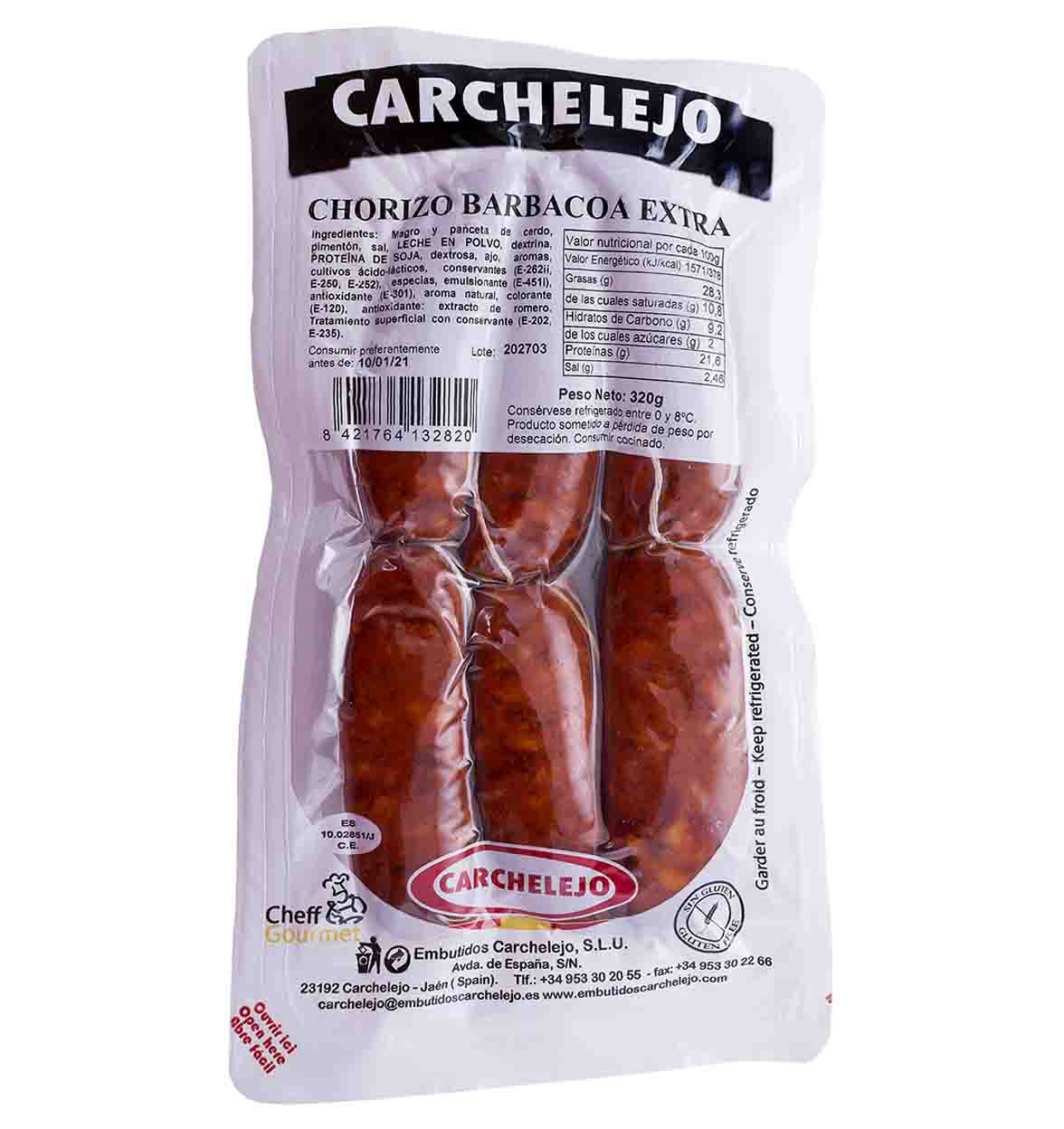 CARCHELEJO COOKING CHORIZO MILD 12x320g - Cibosano