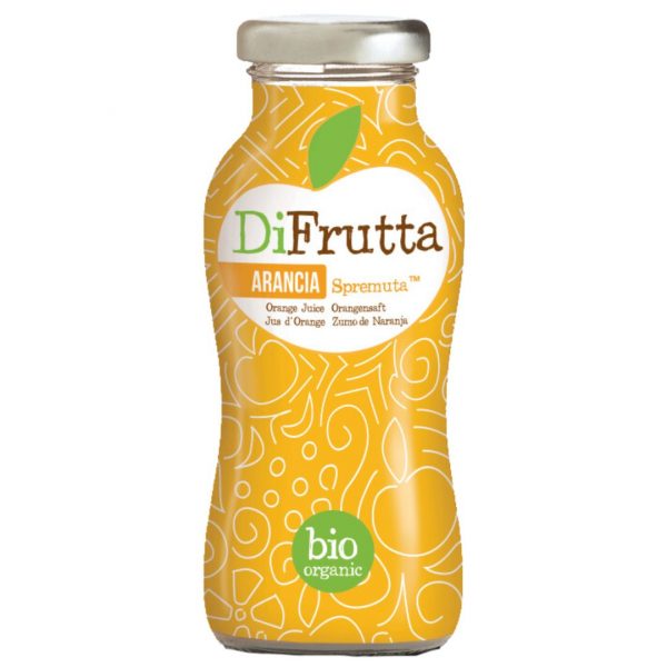 DIFRUTTA ORGANIC ORANGE JUICE 24x200ml. Fresh and healthy, squeezed orange juice is good for young and old.