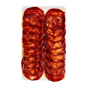 TORREON IBERICOS CHORIZO DE BELLOTA 25x80g. Traditional sausage and closely linked to Salamanca gastronomy. The artisans of Torreón elaborate this piece following a unique recipe.