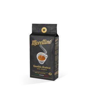 MORETTINO ARABICA GROUND COFFEE 12x250g. Refined blend of the finest Arabica coffee, with hints of jasmine and dried fruit. Buy at cibosano.co.uk